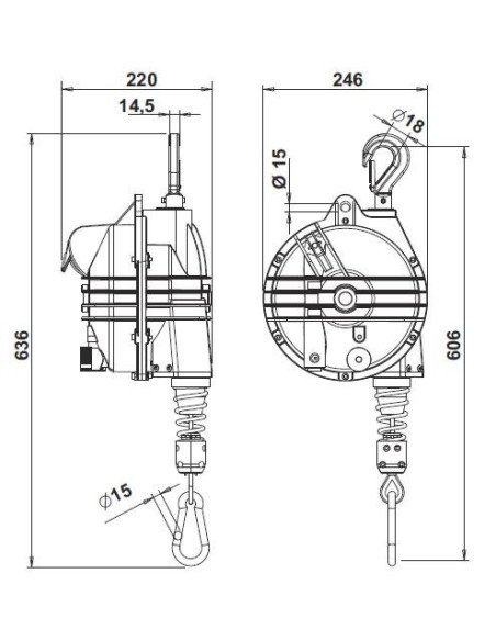 Balanser z gumową obudową 45-55 kg 9367G