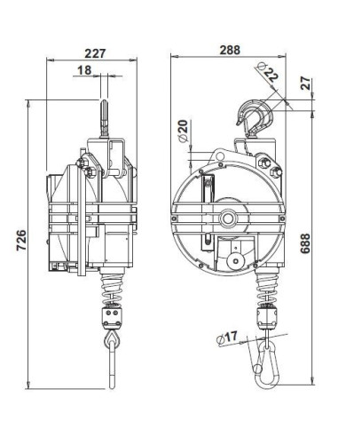 Balanser 20-30 kg L2500 mm 9402
