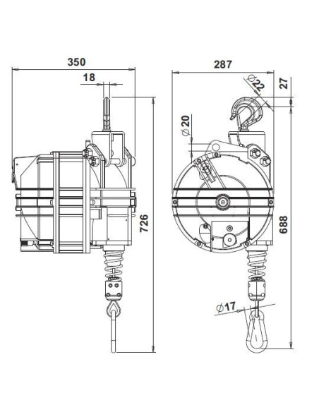 Balanser 160-180 kg L3000 mm 9456