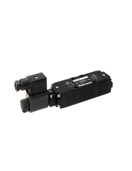 Zawór 5/2 elektromagnetyczny do podstaw 1/4–3/8, bistabilny, duży przepływ, Univer AE-1103