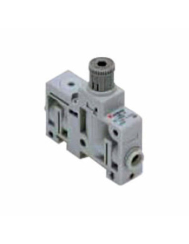 Miniaturowy reduktor ciśnienia montaż na szynie DI N WE proste fi 6, WY proste fi 6 z manometrem SMC ARM5SB-08-A