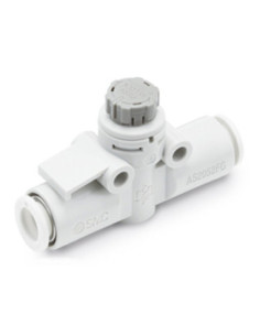 Zawór dławiąco-zwrotny wąż Rc fi 4 korpus M5 SMC AS1002FG-04A