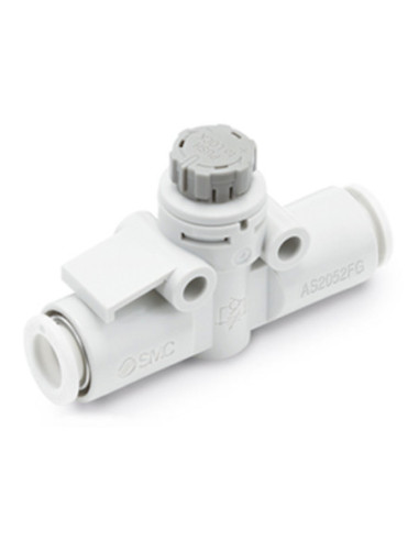 Zawór dławiąco-zwrotny wąż Rc fi 4 korpus M5 SMC AS1002FG-04A