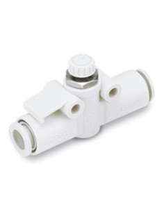 Zawór dławiąco-zwrotny przewodowy , 3/8 do węża fi Rc 6 nakrętka sześciokąt SMC AS3002F-06