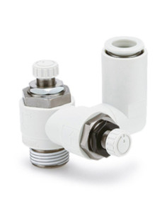 Zawór dławiąco-zwrotny podwójny 1/4 wąż fi 8 korpus 1/4 z uszczelnieniem SMC ASD430F-02-08S