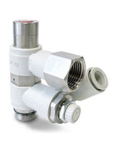 Zawór dławiąco-zwrotny z pokrętłem R1/2 wąż fi 12 korpus 1/2 SMC ASP630F-U04-12-X352