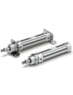 Siłownik pneumatyczny tłok fi 32 mm skok 80 mm elastyczna amortyzacja SMC CD75E32-80-B