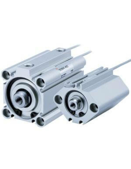 Siłownik kompaktowy dwustronnego działania z jedno stronnym tłoczyskiem tłok fi 25 mm skok 10 mm SMC CDQ2A25-10DZ