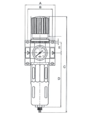 Filtr-reduktor G1/2' 5 um, 1,5-12 bar DFR400A-04-5