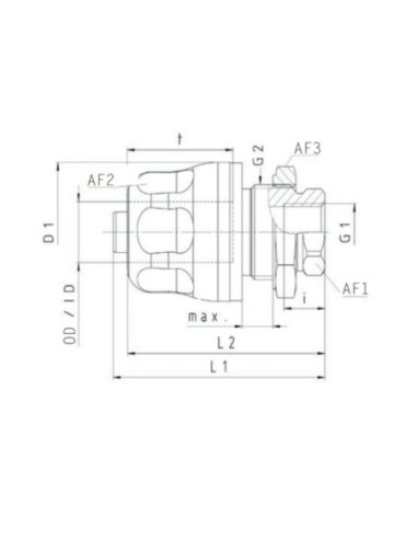 Złącze skręcane grodziowe, wykonanie higieniczne G 3/8 GZ do węża fi 10 mm, AISI 304, EPDM, Eisele EPP3080-010710