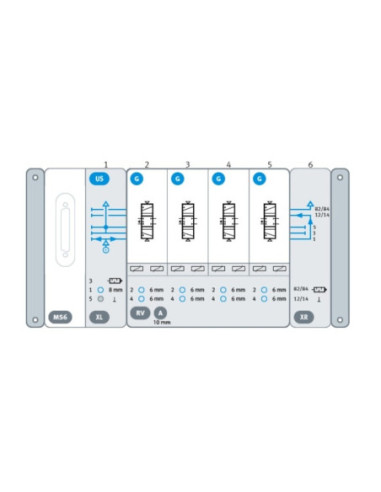 Wyspa VTUX, Multipin, 4x 5/3 centralnie odcięty VTUX-A-P-MS6-SD-US4G-XLRV4AXR FESTO-8000800-22