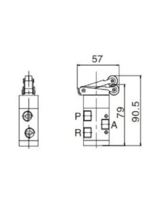 Zawór mechaniczny 3/2 G 1/4 NC normalnie zamknięty, z rolką, Flowmatik FMZM 32 14 MR