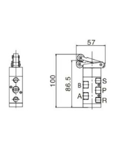 Zawór mechaniczny 5/2 G 1/4 NC normalnie zamknięty, z rolką, Flowmatik FMZM 52 18 MR