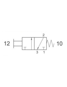 Zawór rozdzielający pneumatyczny ręczny 3/2 G 1/8 NC, monostabilny, z cięgłem, Flowmatik FMZR 32 18 MT 2