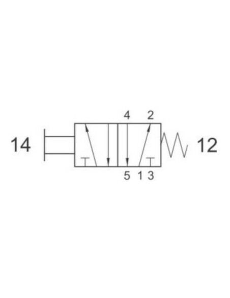 Zawór rozdzielający pneumatyczny ręczny 5/2 G 1/8 NC, monostabilny, z cięgłem, Flowmatik FMZR 52 18 MT