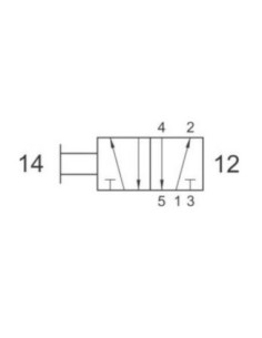 Zawór rozdzielający pneumatyczny ręczny 5/2 G 1/8 NC, bistabilny, z cięgłem, Flowmatik FMZR 52 18 TT