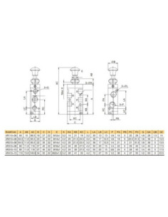 Zawór rozdzielający pneumatyczny ręczny 5/2 G 1/8 NC, bistabilny, z cięgłem, Flowmatik FMZR 52 18 TT 2