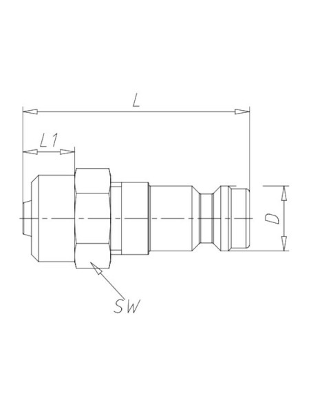 Króciec szybkozłącza DN5 typ 21, skręcany do węża fi 8x6 mm, mosiądz K21 WK86