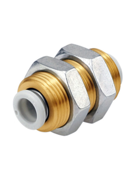Złącze wtykowe grodziowe proste do węża fi 3/8 gwint mosiądz pierścień okrągły SMC KQ2E11-00MA