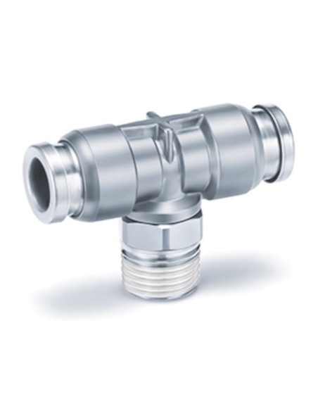 Złączka wtykowa metalowa typu T wąż Rc fi 6 przyłącze R1/8 z uszczelnieniem SMC KQB2T06-01S