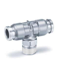 Złączka wtykowa metalowa typu T wąż Rc fi 8 przyłącze R1/4 z uszczelnieniem SMC KQB2T08-02S