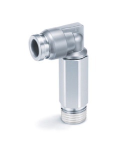 Złączka wtykowa metalowa kątowa wąż Rc fi 6 przyłącze M5x0.8 SMC KQB2W06-M5