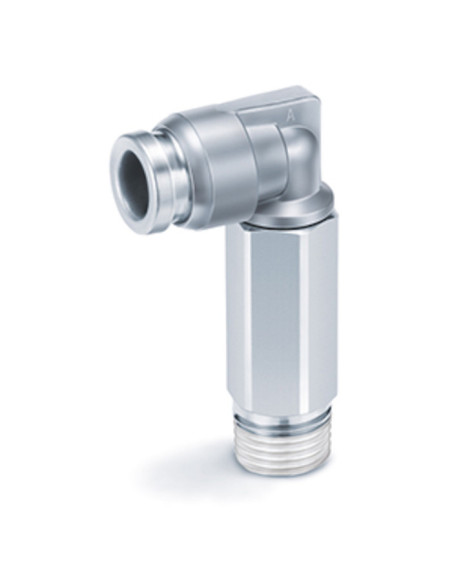 Złączka wtykowa metalowa kątowa wąż Rc fi 6 przyłącze M5x0.8 SMC KQB2W06-M5
