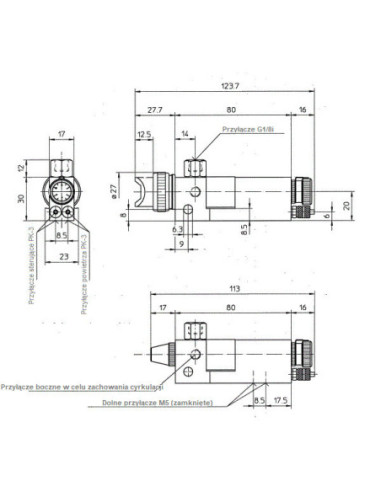 Pistolet automatyczny Mikro-3, dysza okrągła 0,3mm wersja z zaworem w komplecie KRA200-0154-03-KPL