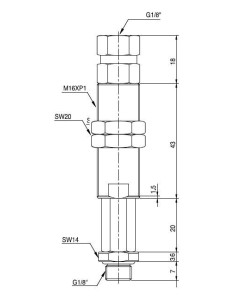 Komensator poziomu nieobrotowy skok 19,3 mm, stal nierdzewna L1820TN