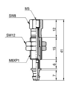 Kompensator poziomu, skok 6mm M5w (również do ssawek 2-4 mm) L506TX