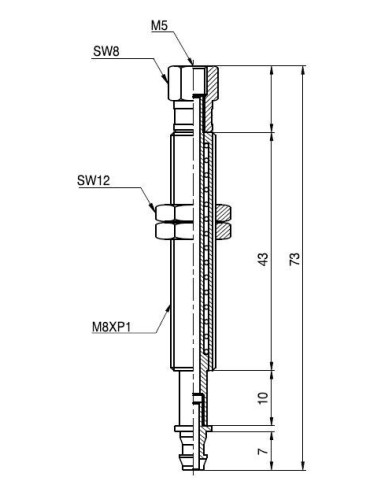 Kompensator poziomu, skok 10mm M5wew, dł. 73, ssawki 1,5-6 L510LTX