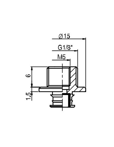 Mocowanie przyssawki próżniowej M5 GW, G 1/8 GZ 20-30 mm (U, F-20, B, BL20), opcja 2 M518MF V2