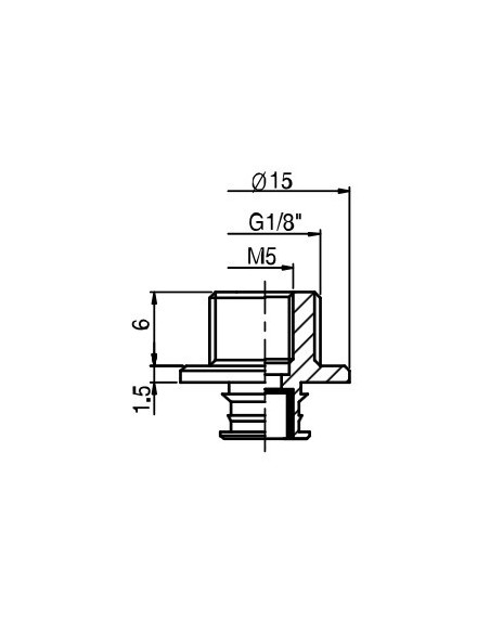 Mocowanie przyssawki próżniowej M5 GW, G 1/8 GZ 20-30 mm (U, F-20, B, BL20), opcja 2 M518MF V2