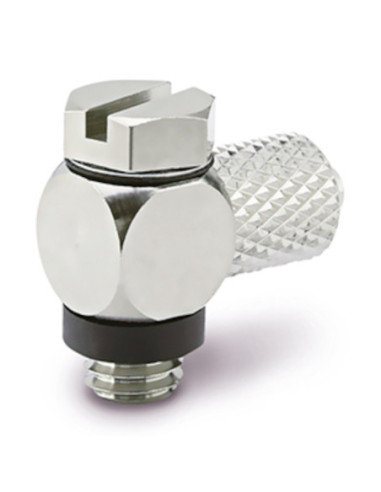 Złącze miniaturowe kątowe z wysoką nakrętką zaciskową M5 do węży fi 6x4 SMC M-5HLH-6