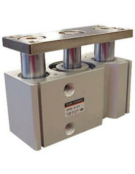Siłownik kompaktowy z prowadnicami tłok fi 25 mm M5 Śr. tłoka fi 12 do fi 16 i gwint Rc skok 50 SMC MGQM25-50