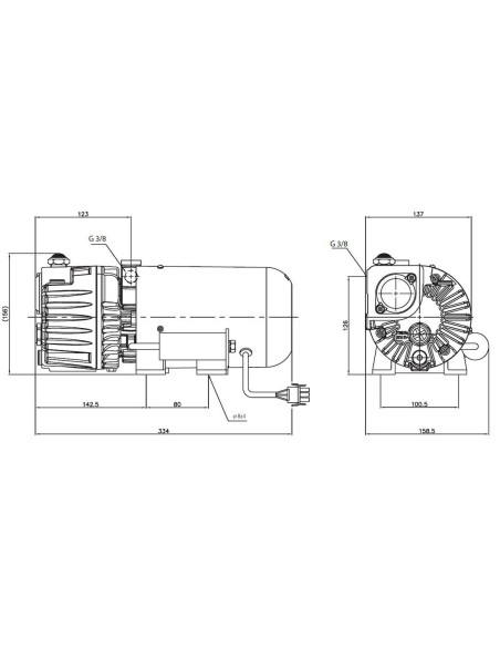 Pompa próżniowa olejowa 8m3/h, 0,25kW, 240V, 50Hz OL008P0.2MA
