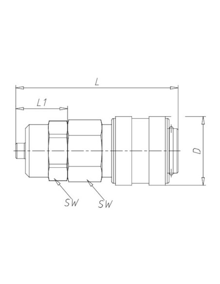 Szybkozłącze pneumatyczne DN5 typ 21, skręcane do węża Ø6x4 mm, mosiądz Flowmatik S21 WK64 | Eshop Dopak