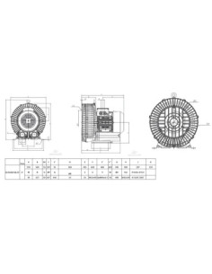 Dmuchawa bocznokanałowa 1350 m3/h, 18,5 kW, +300 mbar/-300 mbar, 400V SC931MF18.5T 2