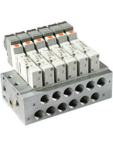 Płyta stała SY3_20 4 stanowiska gwint G przyłącza P zawory przewodowe SMC SS5Y3-20-04-00F-Q