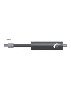 Sprężyna gazowa ciągnąca 10/28 z gwintem M8 500N, skok 150 mm, długość 400 mm ST T28 150 500N V