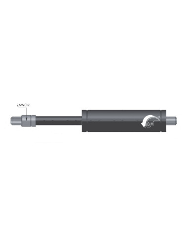 Sprężyna gazowa ciągnąca 10/28 z gwintem M8 500N, skok 150 mm, długość 400 mm ST T28 150 500N V