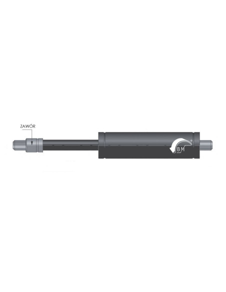 Sprężyna gazowa ciągnąca 10/28 z gwintem M8 500N, skok 150 mm, długość 400 mm ST T28 150 500N V