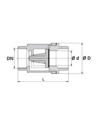 Zawór zwrotny gwintowany nierdzewny 1/2" CF8M FKM PN63 TH329SC204