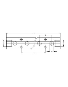 Kolektor modułowy do form wtryskowych czerwony 2 x 3/4 GW -10 x 1/4' GW, listwa do szybkozłączy VB 341410-418 R 2