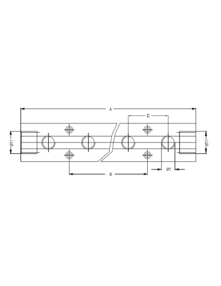 Kolektor modułowy do form wtryskowych czerwony 2 x 3/4 GW -10 x 1/4' GW, listwa do szybkozłączy VB 341410-418 R