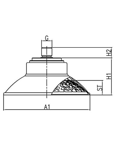 Przyssawka próżniowa fi 42,5 mm, płaska ożebrowana, PU poliuretan, z mocowaniem G 1/8 GW VDF40-PU-18F