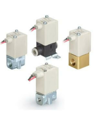Zawór 2/2 do powietrza i wody G 1/8 gniazdo 2.3 mm 24V DC kabel zatopiony SMC VDW22PAA