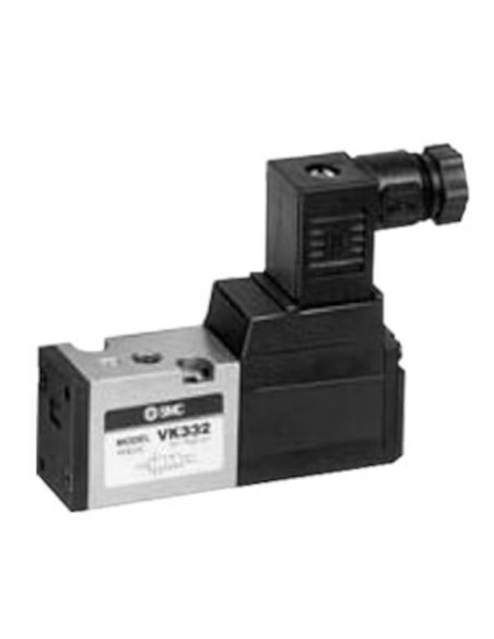 Zawór elektromagnetyczny 3/2 24V DC przyłącze DIN bez gniazda przyłączeniowego SMC VK332-5DO-M5-Q