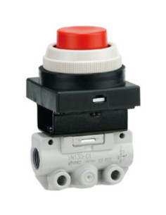 Zawór sterowany mechanicznie 3/2 Rc1/8 przyłącza z boku przycisk, grzybkowy SMC VM130-01-30BA