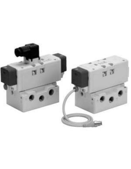 Zawór rozdzielający ISO5599 symbol. 2-położeniowy cewka S Pojedyncze 3 24V DC. SMC VQ7-8-FG-S-3ZO-Q